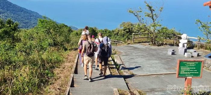 Du khách tham quan khu vực đỉnh Bàn Cờ trên bán đảo Sơn Trà. Ảnh: Thanh Hải