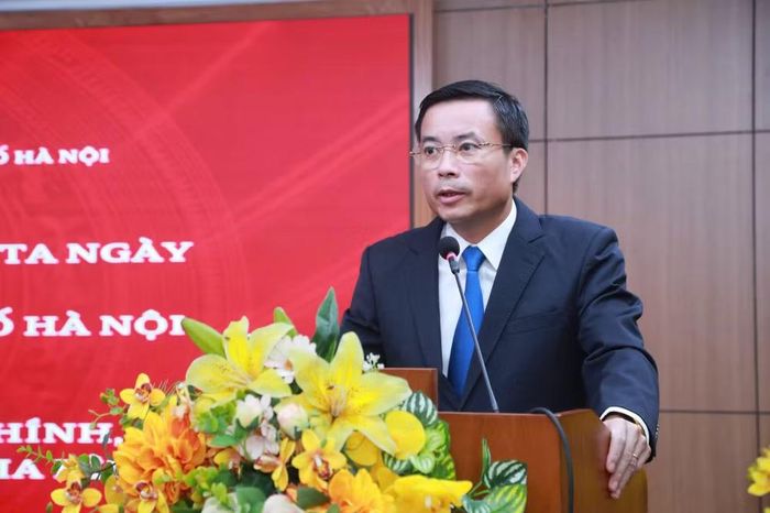 Chánh án TAND TP Hà Nội Nguyễn Xuân Kỳ phát biểu tại Hội nghị. Ảnh: Hoàng Huy
