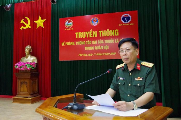 Truyền thông Phòng, chống tác hại của thuốc lá năm 2026 tại Lữ đoàn 72, Binh chủng Công binh. (Ảnh: Công Hoán).