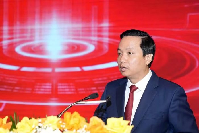 Chủ tịch UBND tỉnh Cao Bằng Lê Hải Hòa phát biểu tại chương trình.