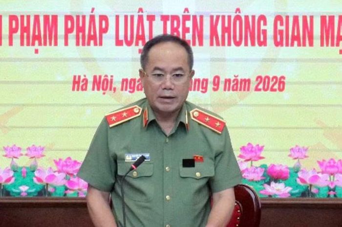 Trung tướng Nguyễn Thanh Tùng, Giám đốc Công an TP Hà Nội phát biểu chỉ đạo hội nghị.