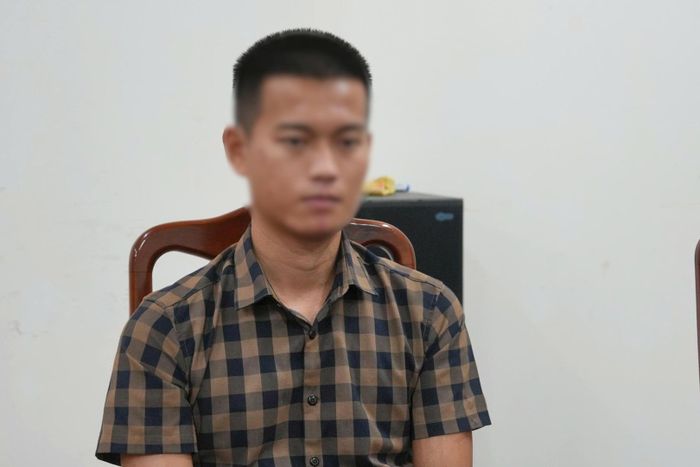 Đối tượng Đặng Văn Vĩnh Hoàng tại cơ quan điều tra.