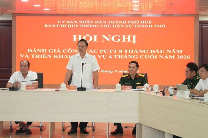 Chủ tịch UBND TP. Huế Lê Trí Thanh phát biểu chỉ đạo tại Hội nghị.