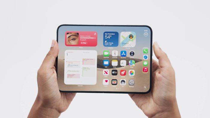 iPhone Dua màn hình khi mở ra. Ảnh: MacRumors