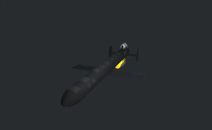 Cơ quan Tình báo Quốc phòng Ukraine (GUR) đăng tải mô hình UAV Geran-5. Đầu đạn được hiển thị ở vị trí gắn gần mũi. Ảnh chụp màn hình qua website "War & Sanctions" của Chính phủ Ukraine/businessinsider.com