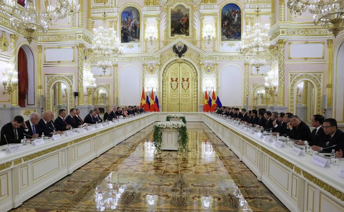 Hội đàm cấp cao giữa hai nước. Ảnh: Điện Kremlin