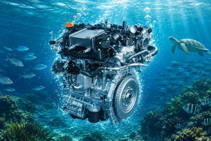Động cơ tăng áp mới của liên doanh Renault và Geely sẽ cho phép các dòng xe năng lượng mới lội nước sâu tới 1,1 mét. Ảnh minh họa do AI tạo sinh