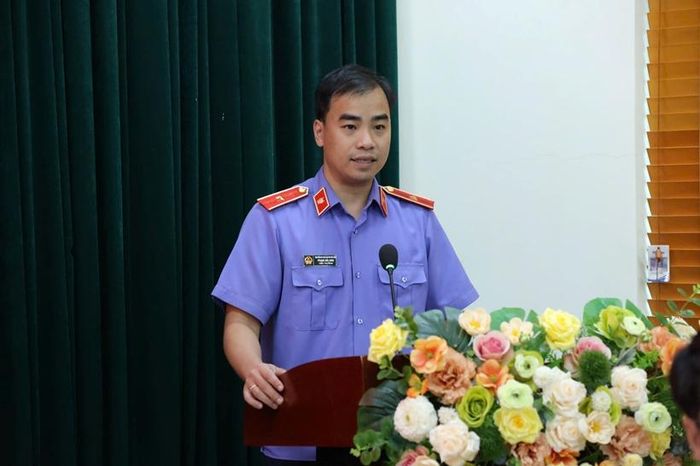  Đồng chí Phạm Hải Anh, Viện trưởng VKSND tỉnh Bắc Ninh phát biểu khai mạc Hội thảo. 