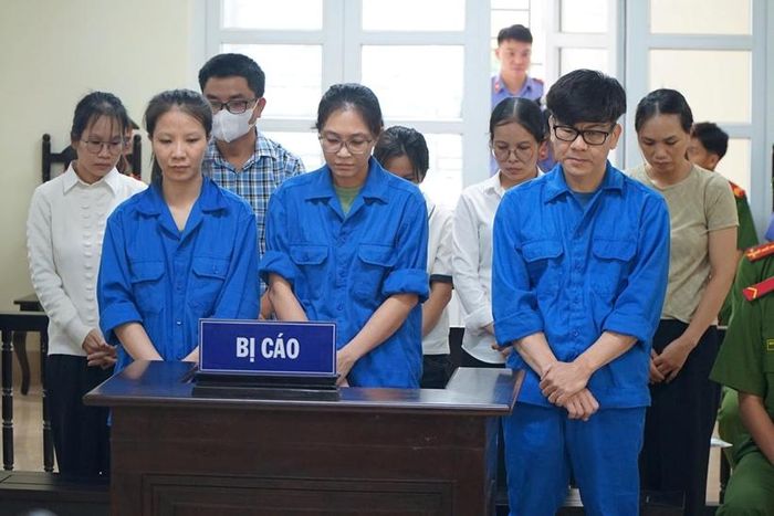 Các bị cáo tại phiên tòa.