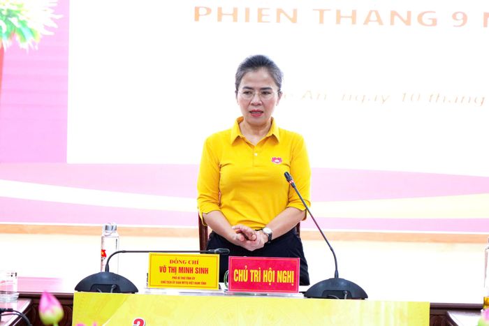 Đồng chí Võ Thị Minh Sinh kết luận hội nghị. Ảnh: TL