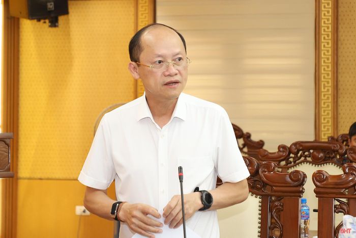 Đồng chí Nguyễn Hồng Lĩnh - Phó Bí thư Thường trực Tỉnh ủy, Chủ tịch HĐND tỉnh phát biểu tại hội nghị.