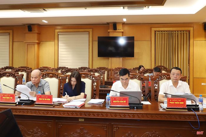  Đồng chí Phan Thiên Định - Phó Bí thư Tỉnh ủy, Chủ tịch UBND tỉnh và đại diện các ban Đảng Trung ương dự hội nghị. 