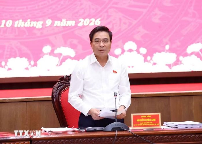 Thượng tướng Nguyễn Doãn Anh, Phó Chủ tịch Quốc hội phát biểu tại buổi làm việc với thành phố Hà Nội về hoạt động giám sát của Quốc hội và Hội đồng Nhân dân. (Ảnh: Văn Điệp/TTXVN)