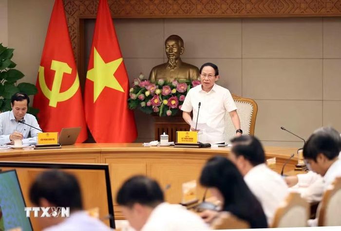 Phó Thủ tướng Lê Tiến Châu phát biểu tại cuộc họp. (Ảnh: An Đăng/TTXVN)