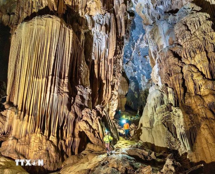 Hình ảnh của Hang Thắng vừa được phát hiện tại Vườn Quốc gia Phong Nha-Kẻ Bàng. (Ảnh: TTXVN phát)
