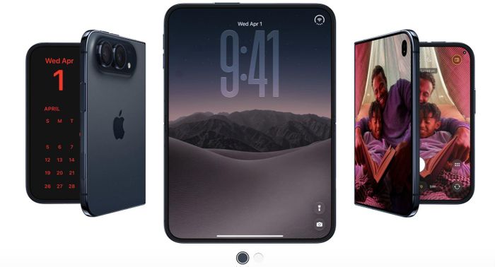 Apple giới thiệu iPhone Duo, mẫu iPhone màn hình gập đầu tiên của hãng. Ảnh chụp màn hình: Apple