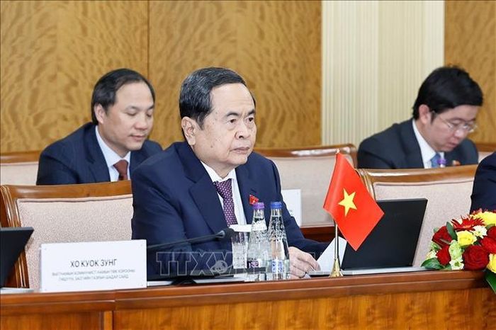 Chủ tịch Quốc hội Trần Thanh Mẫn phát biểu. Ảnh: Doãn Tấn/TTXVN
