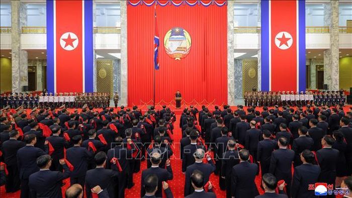 Nhà lãnh đạo Triều Tiên Kim Jong Un phát biểu tại lễ kỷ niệm 78 năm ngày thành lập nước tại thủ đô Bình Nhưỡng, ngày 9/9/2026. Ảnh: Yonhap/TTXVN phát