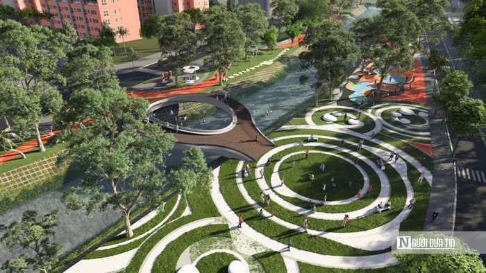 Phối cảnh dự án gần 20 tỷ đồng sẽ chỉnh trang không gian dọc tuyến mương Suối Đá.