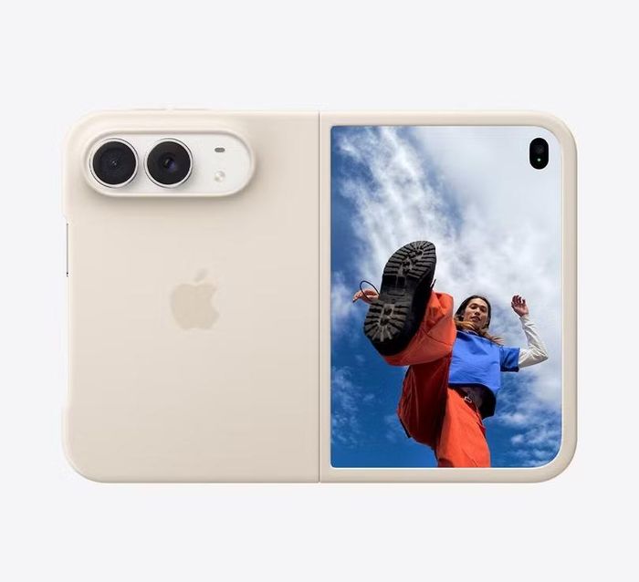iPhone Duo là mẫu điện thoại màn hình gập đầu tiên của Apple, có giá hơn 100 triệu đồng cho bản cao cấp nhất. Ảnh: Apple.
