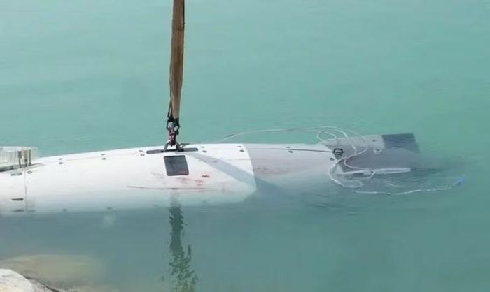 Ngày 8/9, IRGC tuyên bố bắt giữ chiếc tàu ngầm không người lái Dive-LD "một trong những phương tiện ngầm không người lái hiện đại và thông minh nhất” của quân đội Mỹ tại cửa ngõ eo biển Hormuz. Ảnh: Reuters.