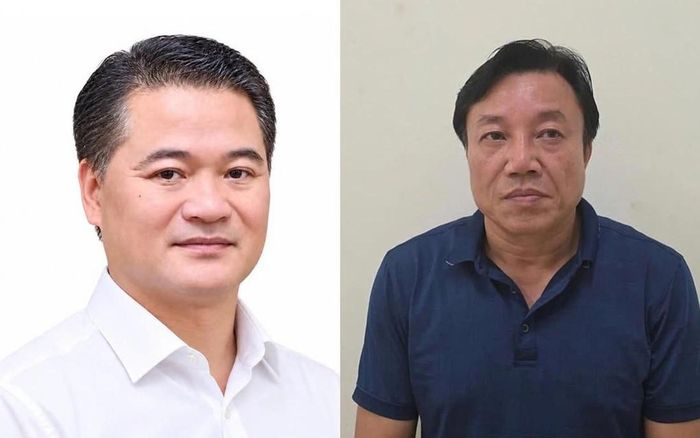 Bị can Lê Đình Thanh Sơn (trái) và Nguyễn Huy Ngọc. Ảnh: Bộ Công an