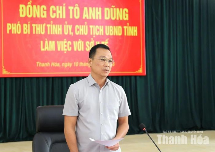 Chủ tịch UBND tỉnh Tô Anh Dũng phát biểu chỉ đạo tại buổi làm việc.