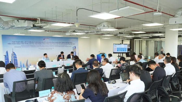 Cuộc họp tham vấn, lấy ý kiến về quy định việc phát hành trái phiếu đô thị, trái phiếu công trình tại VIFC-HCMC. Ảnh: VIFC-HCMC.