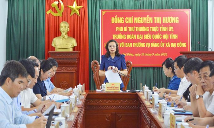 Đồng chí Nguyễn Thị Hương chủ trì buổi làm việc.
