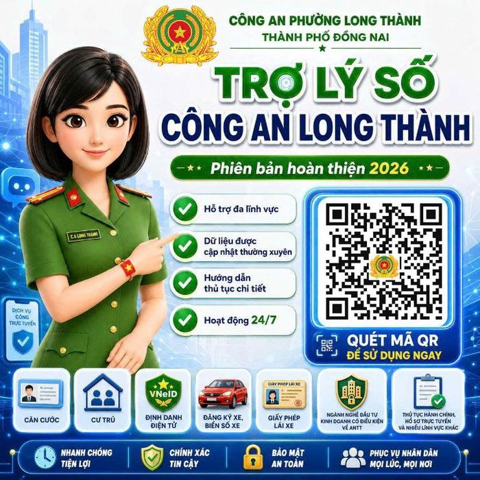 Nhằm thúc đẩy các hoạt động chuyển đổi số, công an các địa phương trên địa bàn Đồng Nai đã triển khai nhiều mô hình hỗ trợ người dân. Trong ảnh: Mô hình trợ lý số của Công an phường Long Thành. Ảnh: C.T.V