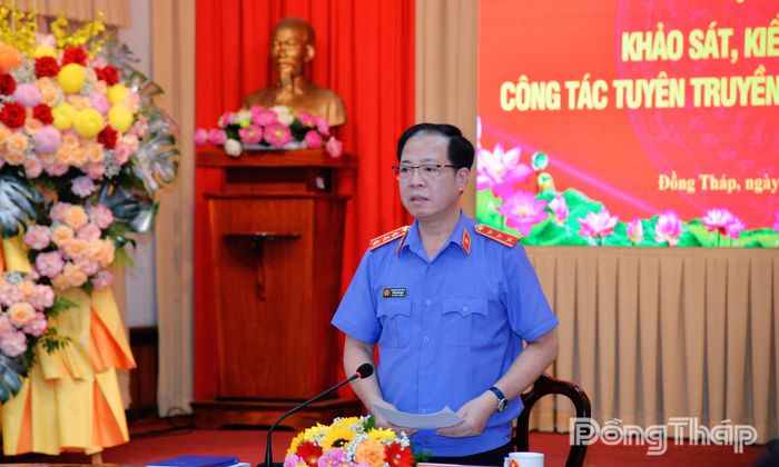 Đồng chí Trần Hải Quân phát biểu tại hội nghị.