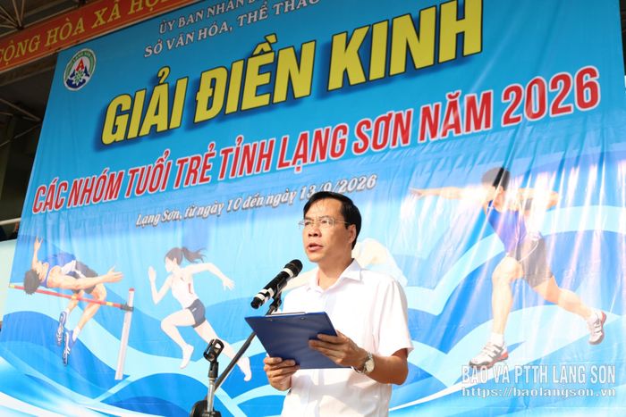 Lãnh đạo Sở Văn hóa, Thể thao và Du lịch phát biểu khai mạc giải