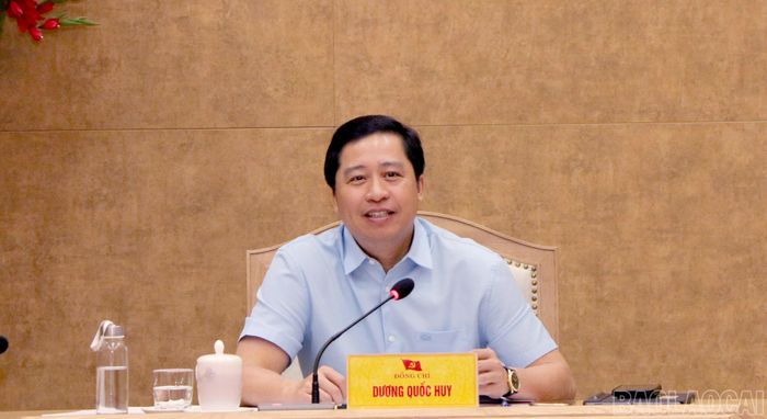 Đồng chí Dương Quốc Huy - Ủy viên Ban Chấp hành Trung ương Đảng, Bí thư Tỉnh ủy, Trưởng Ban Chỉ đạo chủ trì phiên họp.
