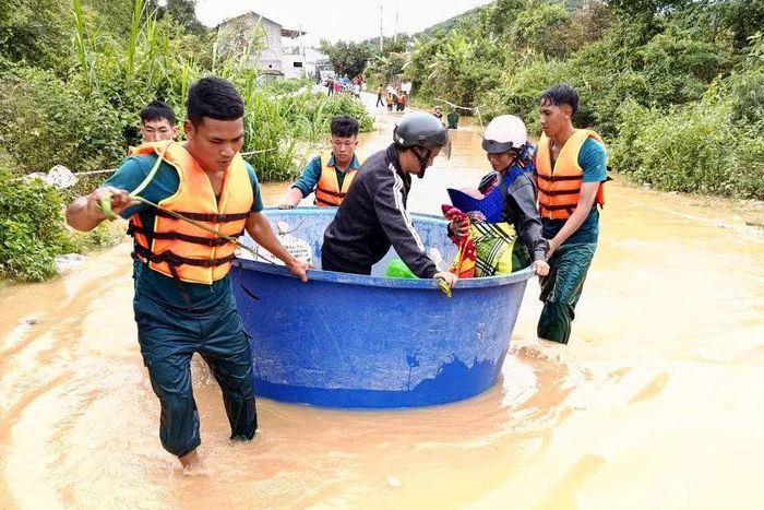 Đến ngày 10/9, tình trạng ngập vẫn xảy ra tại một số khu vực của xã Tà Đùng