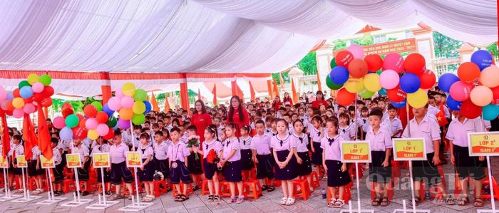 Trường tiểu học Nam Lý vừa đón các học sinh bước vào lớp 1 năm học 2026-2027 - Ảnh: H.Tr