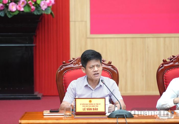 Đồng chí Lê Văn Bảo, Phó Chủ tịch UBND tỉnh phát biểu tại phiên họp - Ảnh: T.Đ
