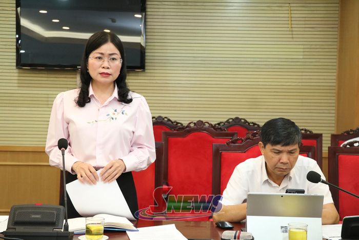 Lãnh đạo Sở Khoa học và Công nghệ phát biểu tại cuộc làm việc.