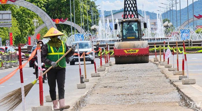 Các tuyến đường giao thông khu vực trung tâm tỉnh Thái Nguyên đang được chỉnh trang, mở rộng phục vụ Festival Trà.