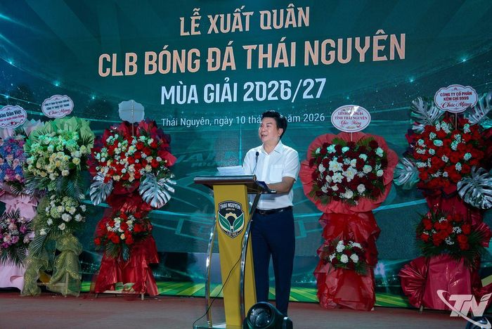 Đại diện Công ty cổ phần FC Thái Nguyên phát biểu tại buổi Lễ.
