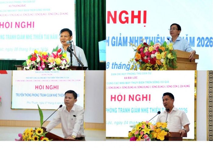 Lãnh đạo địa phương - địa bàn đóng chân của các nhà máy thủy điện trên sông Vu Gia phát biểu tại các Hội nghị