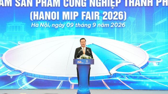 Ông Trần Đức Hải, Giám đốc Sở Công Thương Hà Nội phát biểu tại sự kiện.