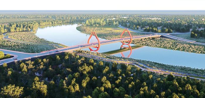 Theo Ban Quản lý dự án đầu tư xây dựng công trình giao thông, nông nghiệp tỉnh Bắc Ninh số 1, dự án gồm các hạng mục chính là phần cầu và phần đường. Trong đó, phần cầu có chiều dài hơn 342m, rộng 22m. Thiết kế cầu vĩnh cửu bằng bê tông cốt thép thường và bê tông cốt thép dự ứng lực.
