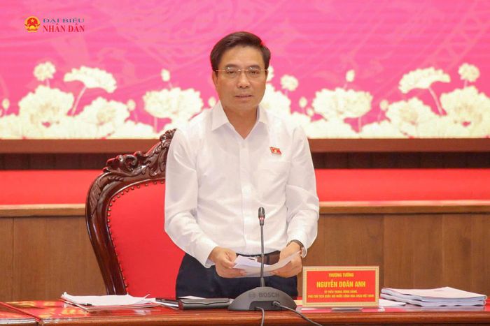 Phó Chủ tịch Quốc hội, Thượng tướng Nguyễn Doãn Anh - Phó Trưởng Ban Thường trực Ban Chỉ đạo Đề án phát biểu tại cuộc làm việc. Ảnh: Đắc Trường