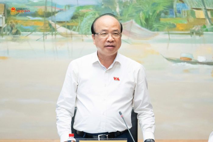 Chủ nhiệm Ủy ban Pháp luật và Tư pháp Phan Chí Hiếu phát biểu tại phiên họp
