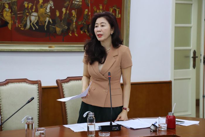 Cục trưởng Cục Di sản văn hóa Lê Thị Thu Hiền phát biểu tại buổi làm việc. Ảnh: bvhttdl.gov.vn
