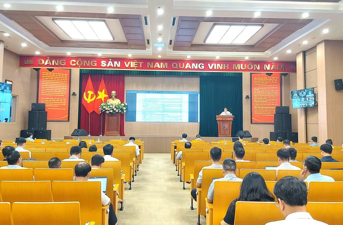 Quang cảnh buổi tập huấn tại điểm cầu trụ sở KTNN
