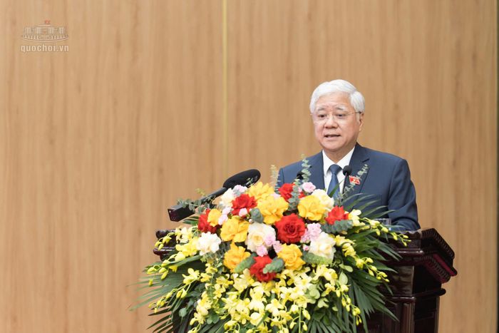 Phó Chủ tịch Thường trực Quốc hội Đỗ Văn Chiến phát biểu tại Hội nghị. Ảnh: VPQH
