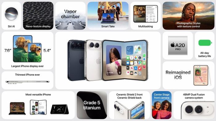 iOS 27 trên iPhone Duo được thiết kế lại nhằm khai thác tối ưu màn hình rộng.