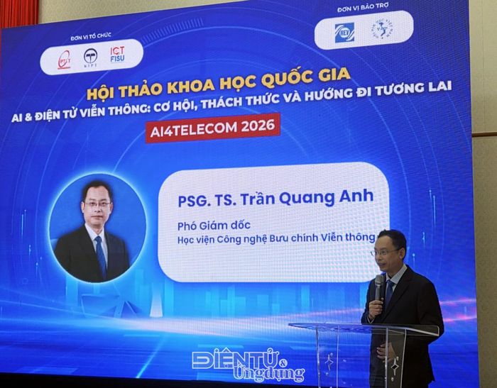 PGS.TS Trần Quang Anh, Phó Giám đốc Học viện Công nghệ Bưu chính Viễn thông phát biểu tại Hội thảo