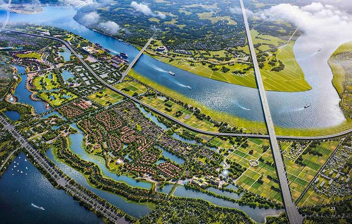 Phối cảnh Dự án đầu tư xây dựng Trục đại lộ cảnh quan sông Hồng.